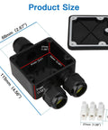 IP68 Waterproof 3 Way Junction Box For Outdoor Use Built Tough And Weatherproof Black Underground Cable Connector with dimensions