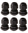IP68 Waterproof PG9 Cable Gland Joints With Gasket For 4-8mm Cable Adjustable Lock Nut Connector Nylon Sealed Cable Glands Black 6 Pack