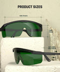 IPL Laser Safety Glasses 200 To 2000nm Eye Protection For Hair Removal displayed with size dimensions