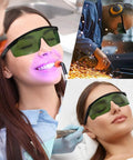People wearing IPL Laser Safety Glasses 200 To 2000nm Eye Protection For Hair Removal in various settings.