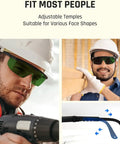 Men wearing IPL Laser Safety Glasses 200 To 2000nm Eye Protection For Hair Removal shown in workplace setting with adjustable temples