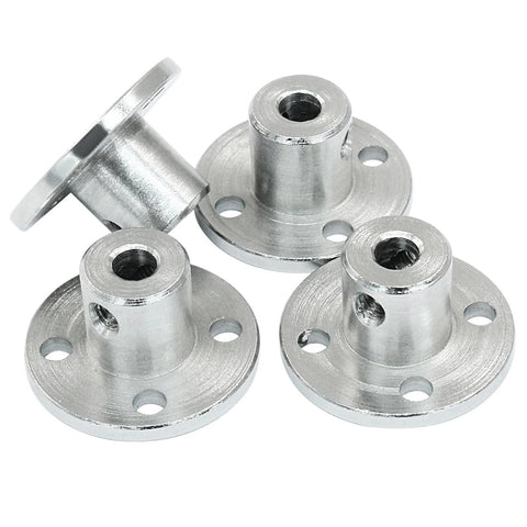 Rugged 4mm flange shaft couplings in a 4-pack for RC motors, made of iron with flange design for secure alignment and easy swaps.