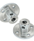 Rugged 4mm flange shaft couplings in a 4-pack for RC motors, featuring iron construction and precise alignment.