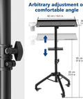 Durable Iron Alloy Salon Tray Cart on Wheels With Adjustable Height and 360 Degree Swivel Easy Clean Tattoo Tray Stand for Spa