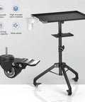 Durable Iron Alloy Salon Tray Cart on Wheels With Adjustable Height and 360 Degree Swivel Easy Clean Tattoo Tray Stand