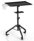 Durable Iron Alloy Salon Tray Cart on Wheels With Adjustable Height and 360 Degree Swivel Easy Clean Tattoo Tray Stand