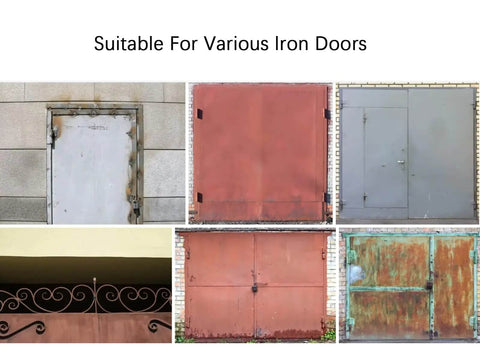Image of various iron doors and gates showcasing Beefy Heavy Duty Weld On Barrel Hinges Three Inch Long By Three Quarter Inch Wide 304 Stainless Steel.