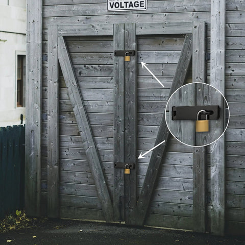 Seven And One Half Inch Heavy Duty Door Lock Hasp Latch With One Eighth Inch Thick Iron Gate Hasp for outdoor wooden gate