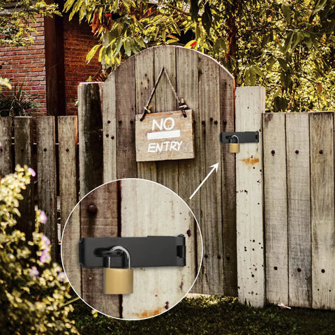 Seven And One Half Inch Heavy Duty Door Lock Hasp Latch With One Eighth Inch Thick Iron Gate Hasp for outdoor gate security