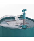 Ironton Siphon Drum Pump - 7 GPM installed on a 55-gallon drum with flexible hose and durable polyethylene construction