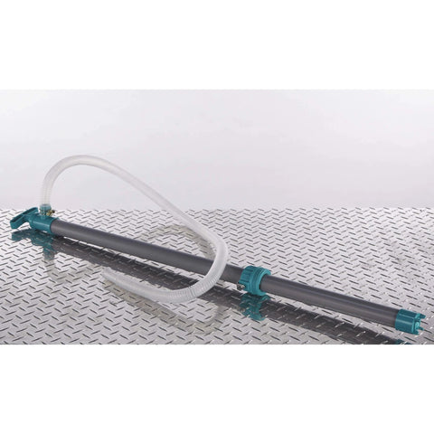 Ironton Siphon Drum Pump - 7 GPM with polyethylene/PVC body and flexible hose, designed for use with 55-gallon drums.