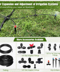 No Fuss Quick Connect One Quarter Inch Drip Irrigation Tee Connectors, 30 Pack Universal Tee Fittings in use on grass setup.