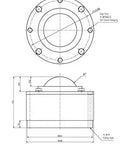 Technical drawing of IS-127 Ball Transfer Unit IS Type (Steel Body) IGUCHI made in Japan, top and side view with dimensions.