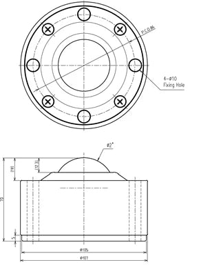 IS-51 Ball Transfer Unit IS Type (Steel Body) IGUCHI made in Japan - VXB Ball Bearings