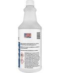 Back view of MaxTite Isopropyl Alcohol 99.9% Technical Grade, 32 Oz Bottle showing safety information and product label.