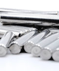 Close-up of 6x40mm steel dowel pins from Ivar Shelf Dowel Pins Replacement Pack Of 24 6x40mm Compatible With IKEA Part 101324 For IVAR Bookshelf