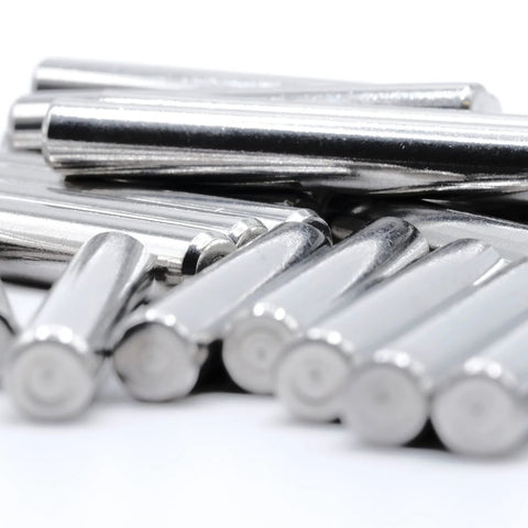 Close-up of 6x40mm steel dowel pins from Ivar Shelf Dowel Pins Replacement Pack Of 24 6x40mm Compatible With IKEA Part 101324 For IVAR Bookshelf
