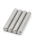 Pack of 4 Ivar Bookcase Shelf Dowel Pins 6x40mm Replacement Dowels for IVAR Assembly, plated steel pins aligned in a row