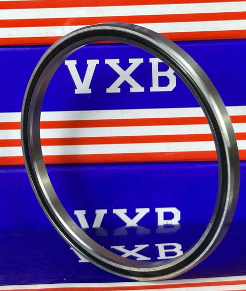 JA035CP0 Slim Thin Sealed Bearing 3-1/2" x 4" x 1/4" inch side view showing chrome steel ring on blue background.