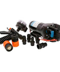 Q401J-118N-3A HotShot HD4 12 Volt, 4 GPM 60PSI Heavy Duty Washdown Pump with fittings, strainers, trigger nozzle