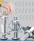 Close-up of 8Pcs Jack Nuts and Petal Screw Anchors Expansion Plugs for Board and Wall Fasteners Set M5x25mm Type 03 in use