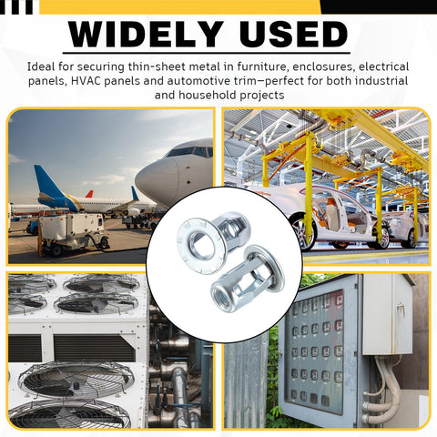 50 Pack Jack Nuts 1/4-20 Threaded Inserts Petal Nuts And Blind Fasteners For Plastic And Metal Projects Zinc Plated Steel And Aluminum in industrial and household settings