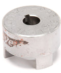 Metal coupling L-095 5/8, Lovejoy OEM replacement part for Jade ovens, shown frontal view, for commercial kitchen equipment.