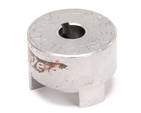 Metal coupling L-095 5/8, Lovejoy OEM replacement part for Jade ovens, shown frontal view, for commercial kitchen equipment.