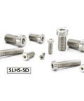 10-Pack Made in Japan SLHS-M6-16-SD NBK Socket Head Cap Screws - Low & Small Head shown in various angles and sizes