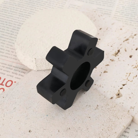 Close-up of a single 2 Pack L099 L100 Jaw Coupling Insert for Lovejoy Martin Browning, made of black NBR rubber with a 25mm bore.