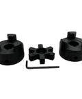 Flexible Five Eighths To Five Eighths L075 L Jaw Coupling Set With Rubber Spider For Log Wood Splitter, black HT250 cast iron