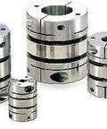 Various NBK Japan XBW-19C2-8-8 Jaw-type 8mm to 8mm Flexible Coupling in stainless steel, showcasing multiple sizes.