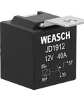 2 Pack JD1912 12V 40A Car Relay SPST Four Pin Waterproof Auto Electrical Switch with Ag Alloy Contacts, black cube design