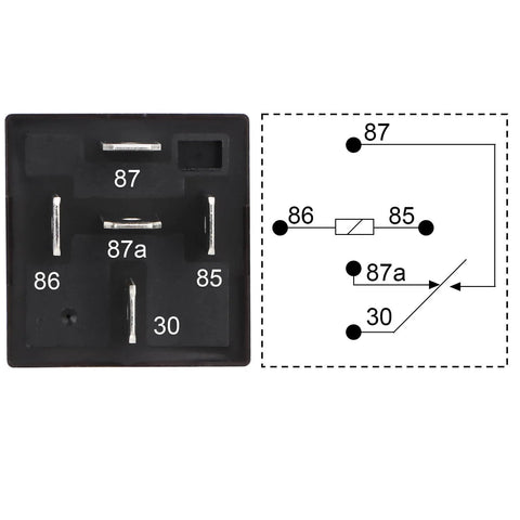 2 Pack JD1914 Car Relay 12V 40A SPDT 5 Pin Waterproof Auto Relay circuit diagram and pin layout