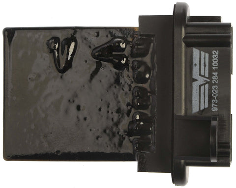 Direct Replacement HVAC Blower Motor Resistor For Select Jeep Models By Dorman 973-025, front view, plastic material
