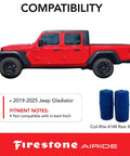 Beefed-Up Rear Air Springs Kit For 2019-2025 Jeep Gladiator, No Drill Install, shown beside red Jeep Gladiator