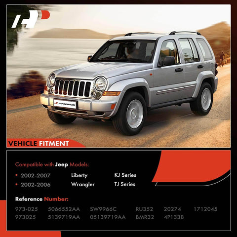 Silver Jeep Liberty on desert road, compatible with Heavy Duty HVAC Blower Motor Resistor for Jeep Liberty KJ 2002-2007 and Wrangler TJ 2002-2006 fits sport utility replacement part 5066552AA 5139719AA plug and play APremium