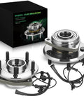 Set of 2 Front Wheel Bearing and Hub Assembly with ABS for Jeep Wrangler 2007 to 2010 3.8L V6 shown with packaging