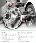 Set of 2 Front Wheel Bearing and Hub Assembly with ABS for Jeep Wrangler 2007 to 2010 3.8L V6 installation example