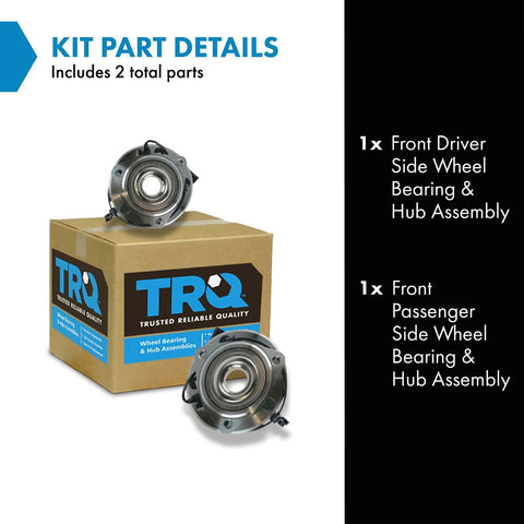 Front Left And Right Wheel Bearing And Hub Assembly Two Piece Set For 2007 2017 Jeep Wrangler JK Direct Fit OE Replacement box