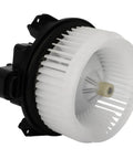 Drop In Replacement AC And Heater Blower Motor For Jeep Wrangler And Ram 1500 Fits 2014 2017 Wrangler 2018 Wrangler JK And 2014 2018 Ram 1500 Replacement 700308 68214892AB 68232369AA 75025 OCPTY showing front view with white fan blades and black housing