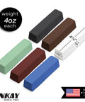 Six piece Jewelers Rouge and Polishing Kit with four traditional compounds and two specialty formulas for metals and plastics