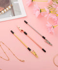 3-Piece Bracelet Clasp Helper Tools Set For Easy Jewelry Fasteners, Stainless Steel Clips for Women on pink background