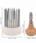 Pro Grade 23 Piece Jewelry Engraving Tools Set With Bead Reamer, 23 Sizes 1 To 23mm, including metal tools and wooden handle.