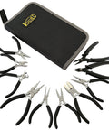 10 Piece Jewelry Pliers Set For Beading And Jewelry Projects Including 6 Step Bail Making Pliers displayed with carrying case