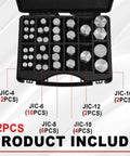 Heavy Duty 72 Piece JIC 37 Degree Cap And Plug Kit Ready To Roll Carbon Steel Zinc Plated For Rust Resistant Hose And Tube Fittings Sizes