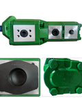 SJ34566 Hydraulic Pump SJ13305 Fits for John Deere 6120E 6100D 6105D 6105E 4045TP060 4045TP071 6110D showing front and side view