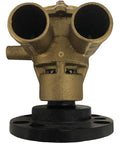 Johnson Pump F6B-9 Engine Impeller Pump with HS Crankshaft, front view, brass marine-grade crankshaft-mounted
