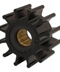 Johnson Pump (09-1027B-10) F5b 1/64" Long Impeller, black rubber material, side view showing configuration and size.