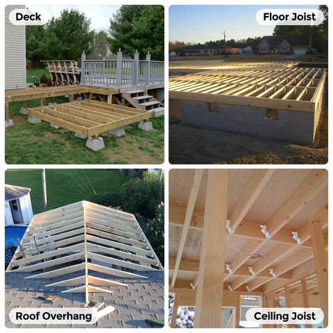 Installation of 20 Pcs 2x4 Joist Hangers for Wood,20 Gauge Metal Face Mount Joist Hanger, Lu24 Joist Hangers Galvanized in decks and roofs